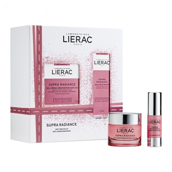 Lierac coffret noël supra radiance gel crème + sérum eclat regard