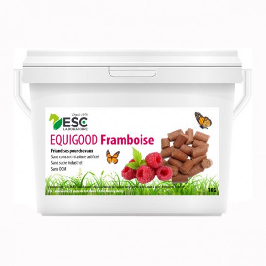 Esc laboratoire equigood friandises pour chevaux framboise 1kg