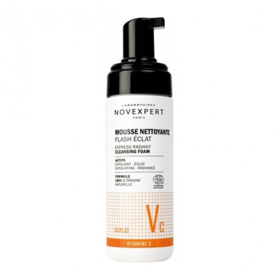 Novexpert mousse nettoyante flash éclat vitamine C 150ml