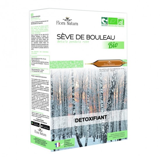 Flora natura sève de bouleau detoxifiant bio 20 ampoules