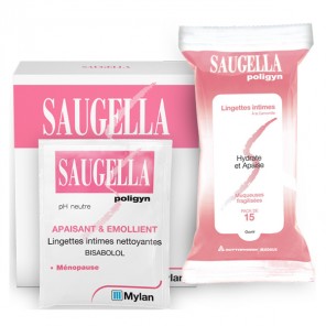 Saugella poligyn lingette hygiène intime 6paquets/15