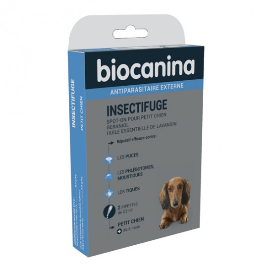 Biocanina insectifuge petit chien +6 mois 2 pipettes