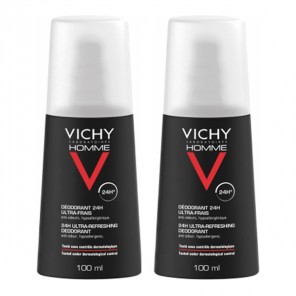 Vichy homme déodorant ultra frais vaporisateur 100ml x2