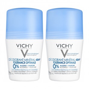 Vichy déodorant minéral roll-on 48h tolérance optimale 50ml x2