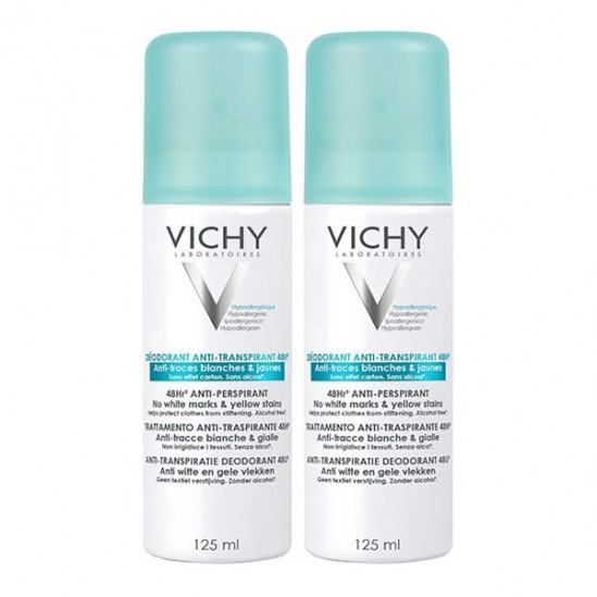 Vichy Déodorant Anti-Transpirant Anti-Trace Aérosol 48H Lot de 2x125ml