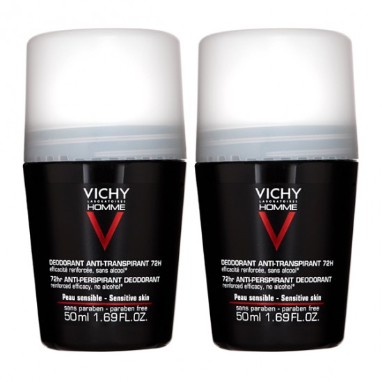 Vichy Homme Déodorant anti-transpirant bille 50ml x2