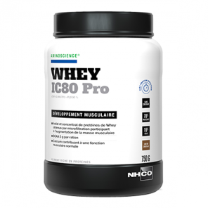 Nhco whey ic80 pro chocolat développement musculaire 750g