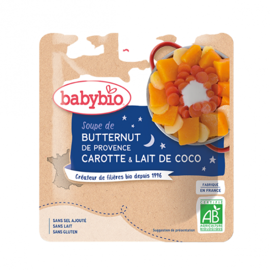 Babybio - Soupe de butternut de Provence, carotte & lait de coco dès 6 mois