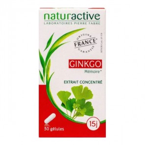 Naturactive ginkgo complément alimentaire boite 30 gélules