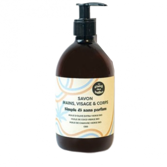 Le Gang Des Bulles Savon Mains, Visage & Corps -  Simple & Sans Parfum - 500 ml