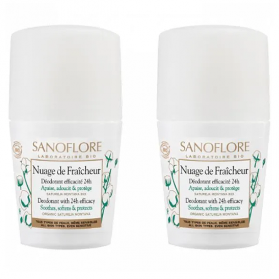 Sanoflore Déodorant 24H Nuage de Fraicheur 2Roll-On 50ml