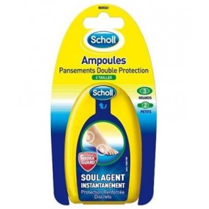 Scholl Pansements double protection Ampoules 2 tailles x 5