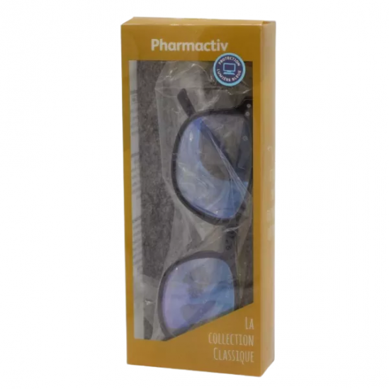 Pharmactiv lunettes de lecture prémontées classique noire - dioptrie +2.0