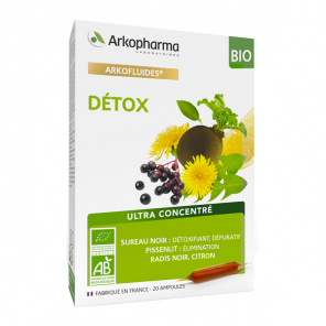 Arkofluide bio peau detox 20x10ml ampoules