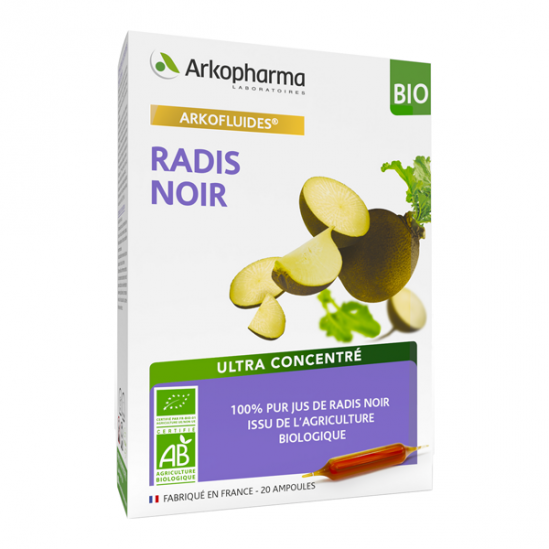 Arkofluide bio radis noir 20x10ml ampoules