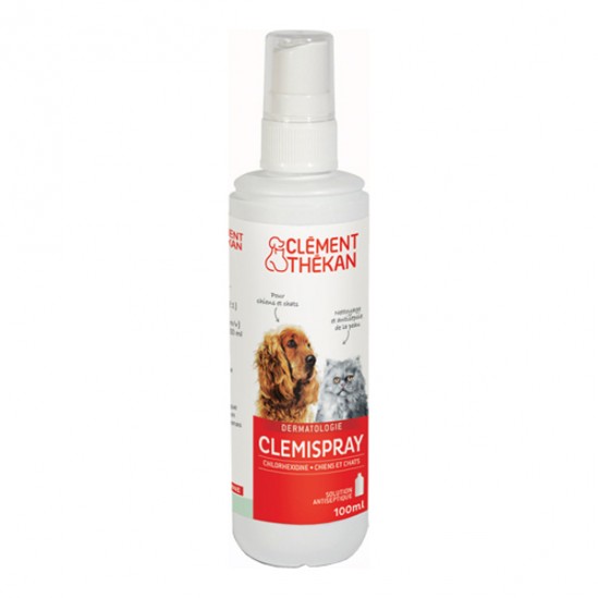 Clément thékan clemispray solution antiseptique chien et chat 100ml