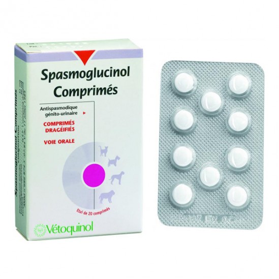 Vétoquinol spasmoglucinol antispasmodiques 20 comprimés