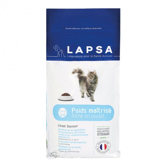 Lapsa chat senior stérilisé light onp riche en poulet 2kg