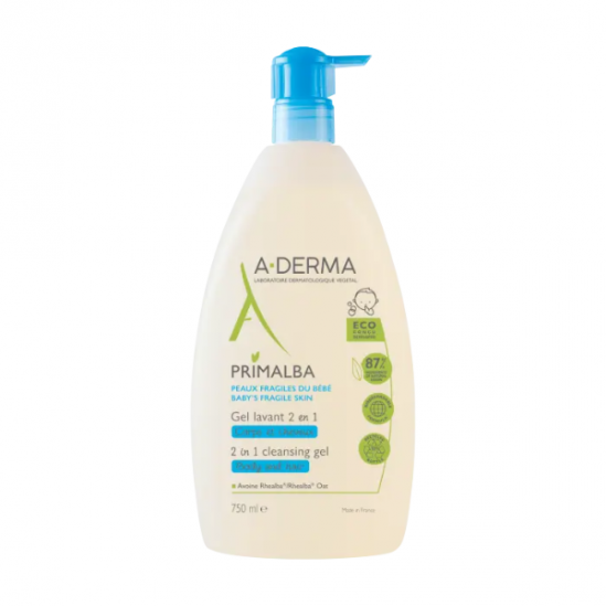 A-Derma primalba gel lavant 2 en 1 bébé corps et cheveux 750ml