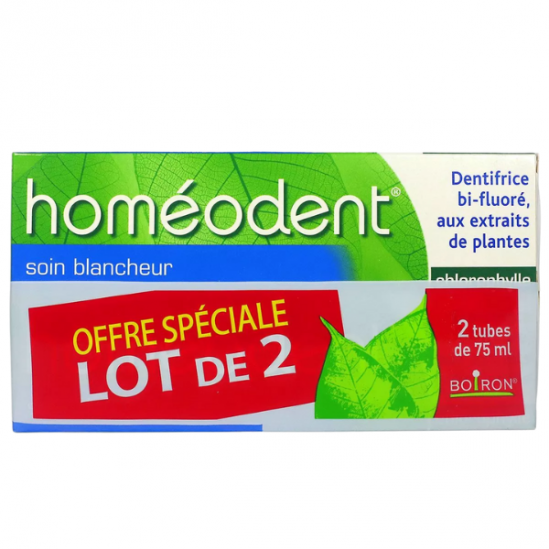 Boiron Homéodent Soin Blancheur Chlorophylle Lot de 2 x 75 ml