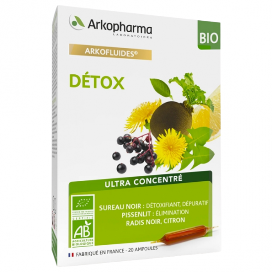 Arkopharma arkofluides détox bio ultra concentré  20 ampoules