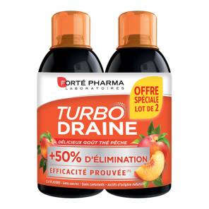 Forté Pharma Turbo Draine goût thé-pêche lot de 2x500ml