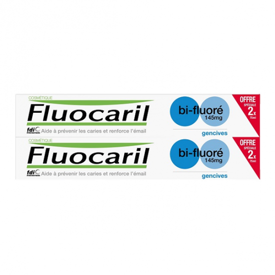 Fluocaril Bi-Fluoré 145mg dentifrice gencives lot de 2 x 75ml