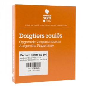 Marque Verte doigtiers roulés médium 100 unités