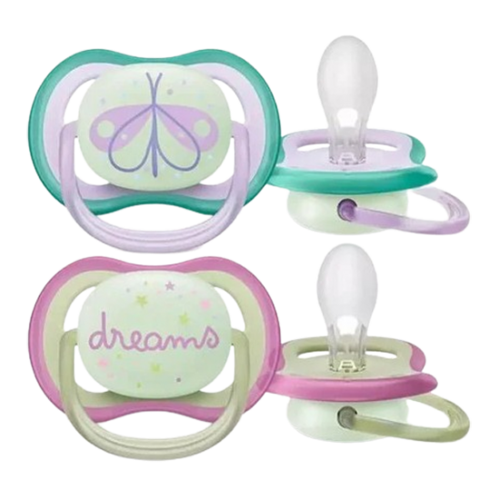 Avent Ultra Air Nighttime 2 sucettes Orthodontiques 0-6 mois mixte