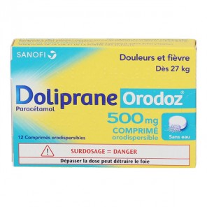 Dolipraneoro 500mg 12 comprimés orodispersibles 