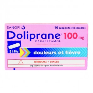 Doliprane 100mg 10 suppositoires