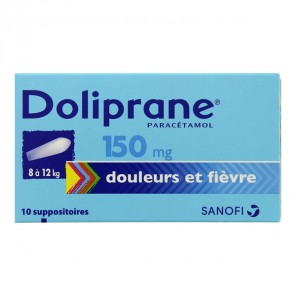 Doliprane 150mg Suppositoire enfant x10 suppositoires