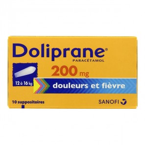 Doliprane 200mg Suppositoire x10 suppositoires