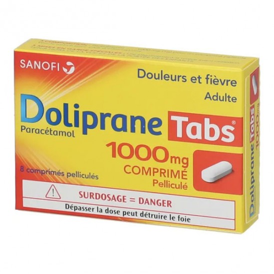 Dolipranetabs 1000 mg 8 Comprimés Pelliculés