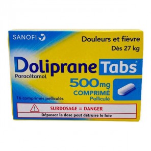 Doliprane Tabs 16 comprimés pelliculés 500mg