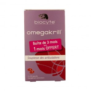 Biocyte omega krill 500mg anti-âge et anti-oxydant 90 capsules